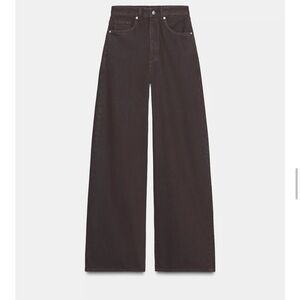 Zara Brown Wide-Leg Jeans